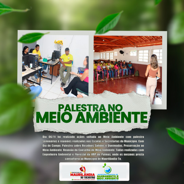 Palestra no Meio Ambiente!